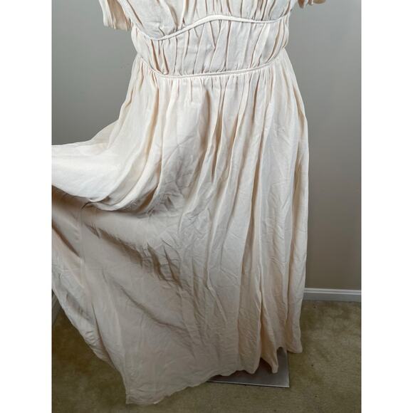 Reformation Jayde Off the Shoulder Ruched Prosecco Maxi Dress Size 6 - Picture 6 of 9